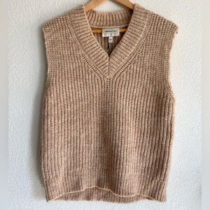 Women’s tan knit sweater vest